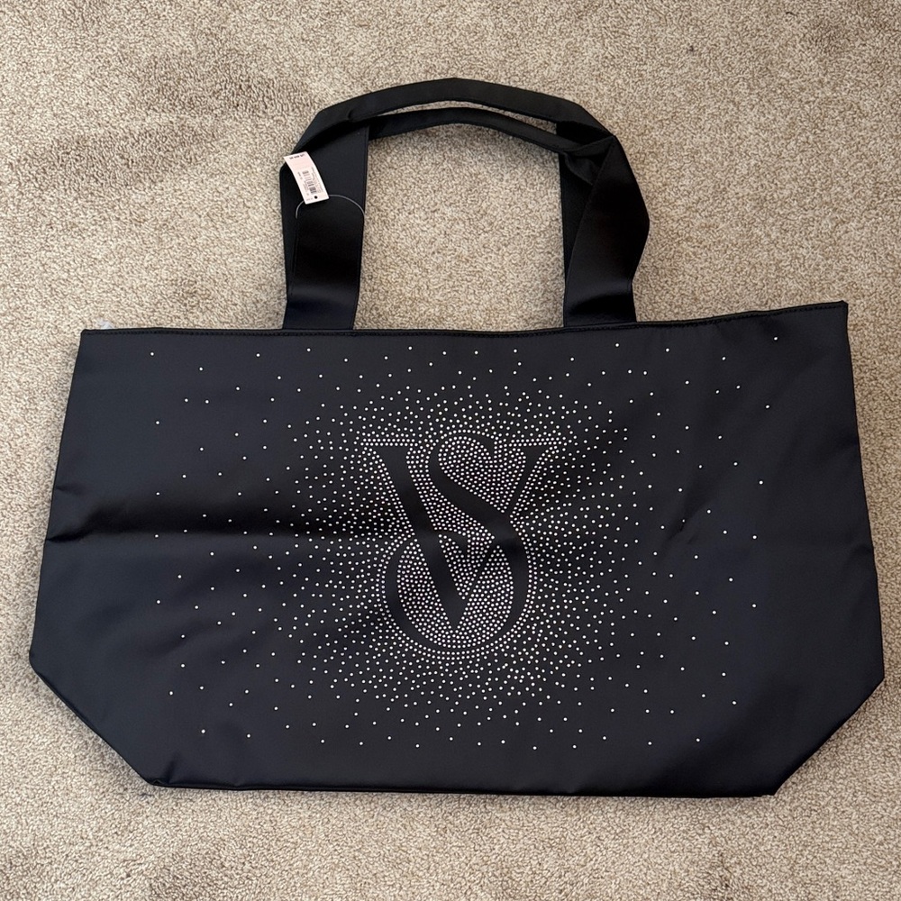 Victoria's Secret Black Tote with Crystal VS Logo
